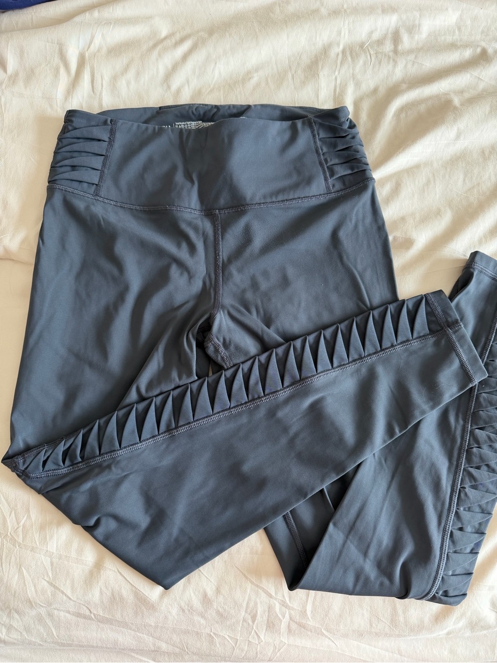 Victoria's Secret Dark Gray High-Rise Leggings with Side Pleat Detail
